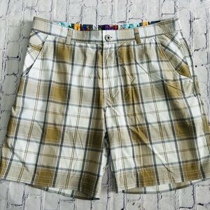 LULULEMON mens size 38 plaid comic strip shorts